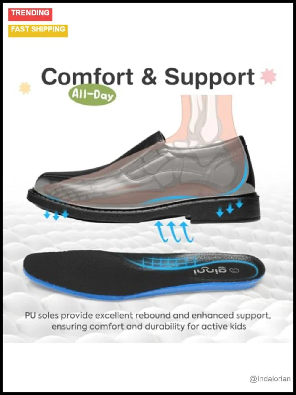 Boys Slip On Loafers Square Toe PU Dress Shoes School Uniform